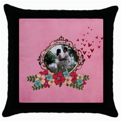 Throw Pillow Case (Black)- Love Love