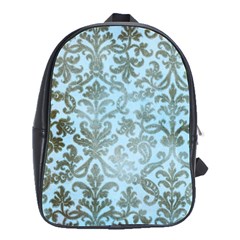 blue brown school bag - School Bag (Large)