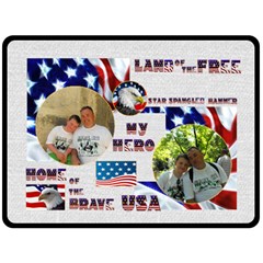 Land of the Free US Military Extra Large Fleece - Fleece Blanket (Large)