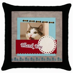 thank you - Throw Pillow Case (Black)