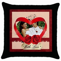 with love - Throw Pillow Case (Black)