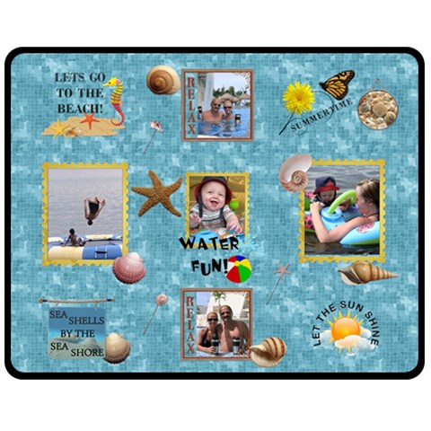 Beach Medium Fleece Blanket By Lil 60 x50  Blanket Front