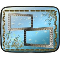 Blue gold shadow frame mini fleece blanket (4 styles) - Fleece Blanket (Mini) Blue gold shadow frame mini fleece blanket (4 styles) - Fleece Blanket (Mini)