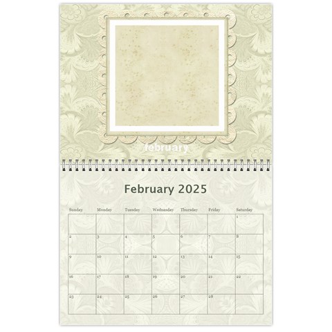 Damask Wedding 2025 Calendar  By Catvinnat Feb 2025