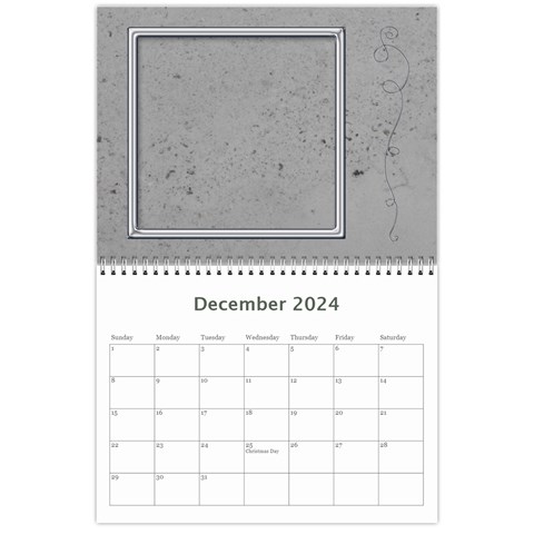 Simple Silver 2024 Calendar By Catvinnat Dec 2024