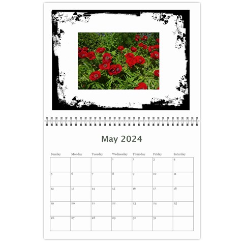 Black & White 2024 Calendar  By Catvinnat May 2024