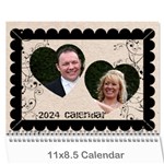 Twin Hearts Neutral Wedding Celebration Calendar 2022 - Wall Calendar 11  x 8.5  (12-Months)