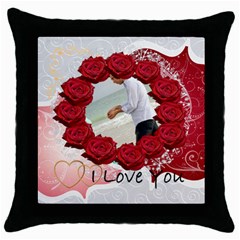 i love you - Throw Pillow Case (Black)