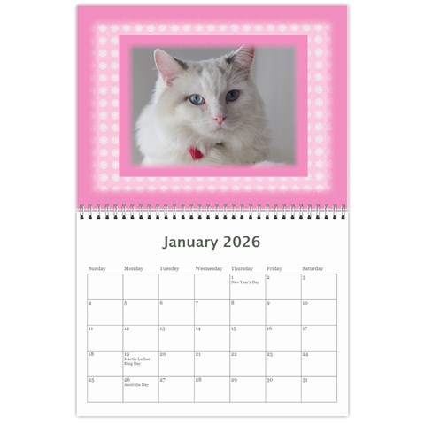 Pretty In Pink 2026 (any Year) Calendar By Deborah Jan 2026