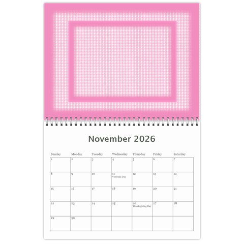 Pretty In Pink 2026 (any Year) Calendar By Deborah Nov 2026