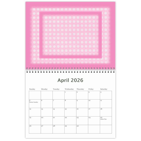 Pretty In Pink 2026 (any Year) Calendar By Deborah Apr 2026