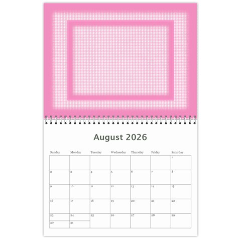 Pretty In Pink 2026 (any Year) Calendar By Deborah Aug 2026