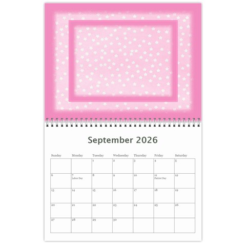 Pretty In Pink 2026 (any Year) Calendar By Deborah Sep 2026