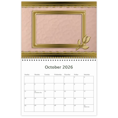 Formal Elegant 2026 (any Year) Calendar By Deborah Oct 2026