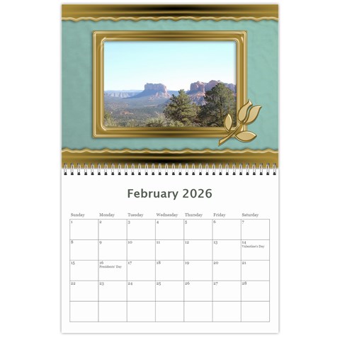 Formal Elegant 2026 (any Year) Calendar By Deborah Feb 2026