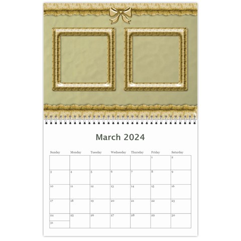 Formal Elegant 2024 (any Year) Calendar By Deborah Mar 2024