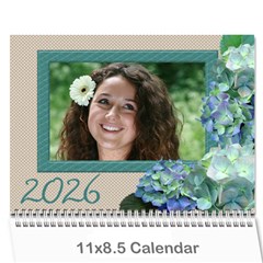 Hydrangea delight 2026 (Any year) Calendar - Wall Calendar 11  x 8.5  (12-Months)