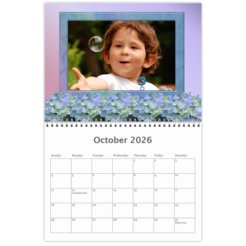 Hydrangea Delight 2026 (any Year) Calendar By Deborah Oct 2026
