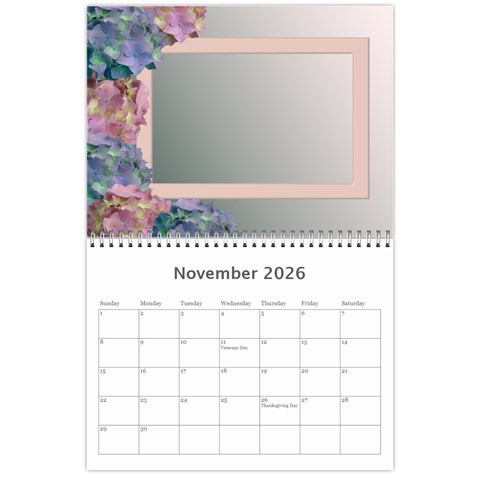 Hydrangea Delight 2026 (any Year) Calendar By Deborah Nov 2026