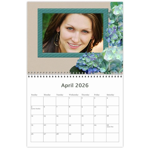 Hydrangea Delight 2026 (any Year) Calendar By Deborah Apr 2026