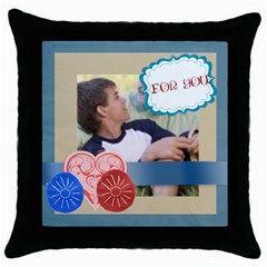 family  - Throw Pillow Case (Black)