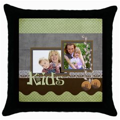 kids - Throw Pillow Case (Black)