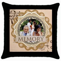 memory - Throw Pillow Case (Black)