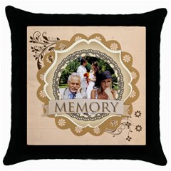 memory - Throw Pillow Case (Black)