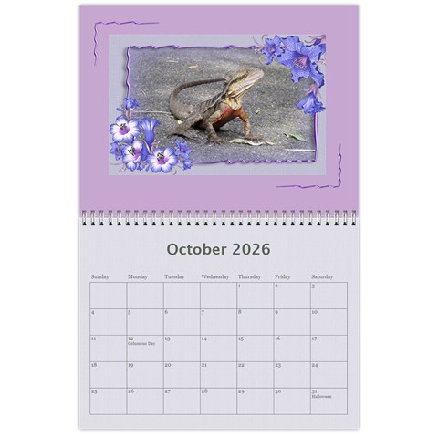 Framed With Flowers 2026 (any Year) Calendar By Deborah Oct 2026