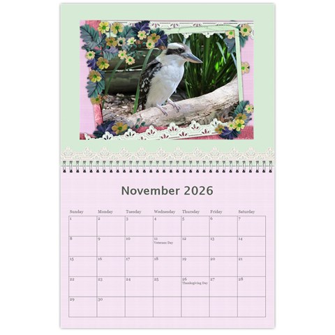 Framed With Flowers 2026 (any Year) Calendar By Deborah Nov 2026