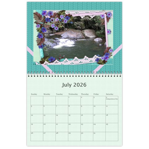 Framed With Flowers 2026 (any Year) Calendar By Deborah Jul 2026