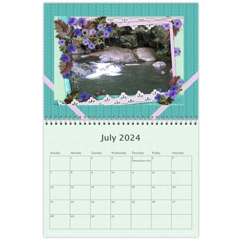 Framed With Flowers 2024 (any Year) Calendar By Deborah Jul 2024