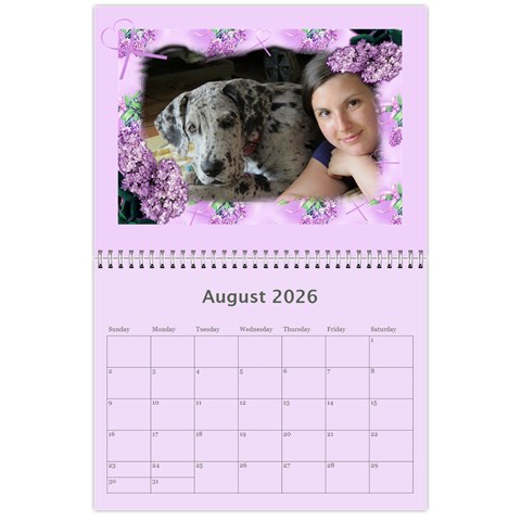 Framed With Flowers 2026 (any Year) Calendar By Deborah Aug 2026