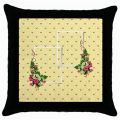 Throw Pillow - Red Hearts - Throw Pillow Case (Black) Throw Pillow - Red Hearts - Throw Pillow Case (Black)
