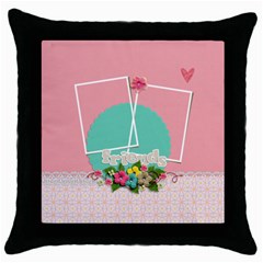 Throw Pillow- Friends - Throw Pillow Case (Black)