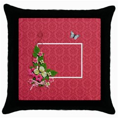 Throw Pillow - Flower Power - Throw Pillow Case (Black) Throw Pillow - Flower Power - Throw Pillow Case (Black)
