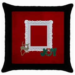 Throw Pillow- Christmas Joy - Throw Pillow Case (Black)