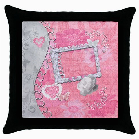 Spring Pink Heart Love Throw Pillow Case By Ellan Front