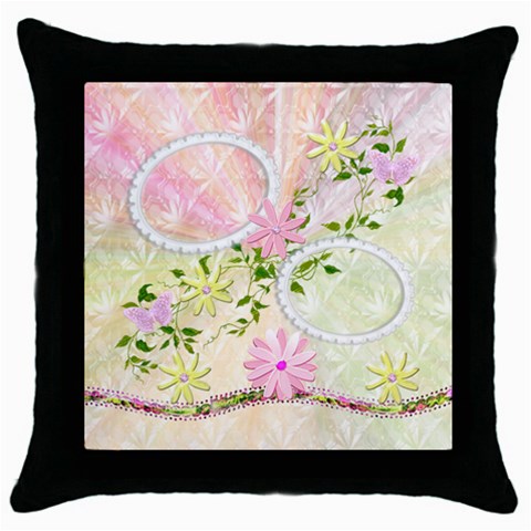 Spring Flower Pink Throw Pillow Case By Ellan Front