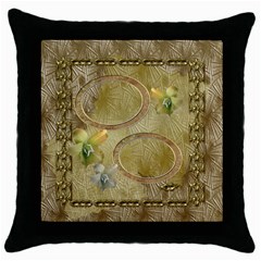 Neutral gold2 throw pillow case (5 styles) - Throw Pillow Case (Black)
