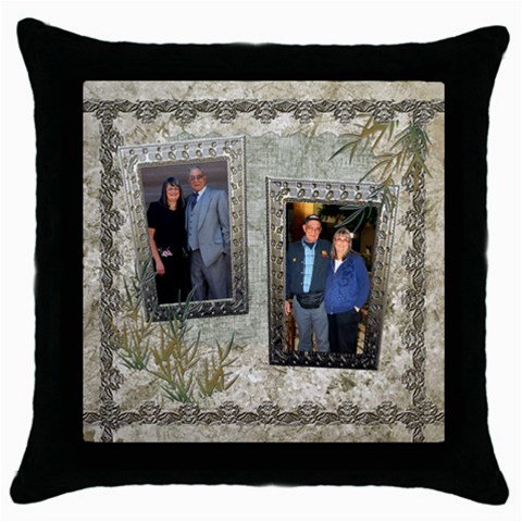 Neutral Shadow Frame Throw Pillow Case By Ellan Front