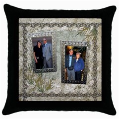 Neutral shadow frame throw pillow case (5 styles) - Throw Pillow Case (Black)