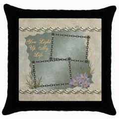 You Light Up My Life Neutral throw pillow case - Throw Pillow Case (Black)