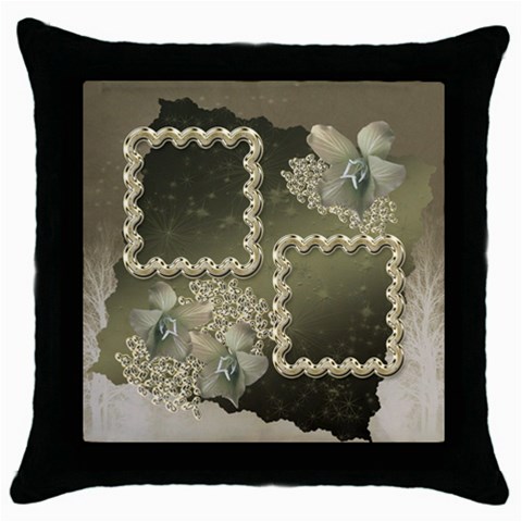 Neutral Silver Wedding Throw Pillow Case By Ellan Front