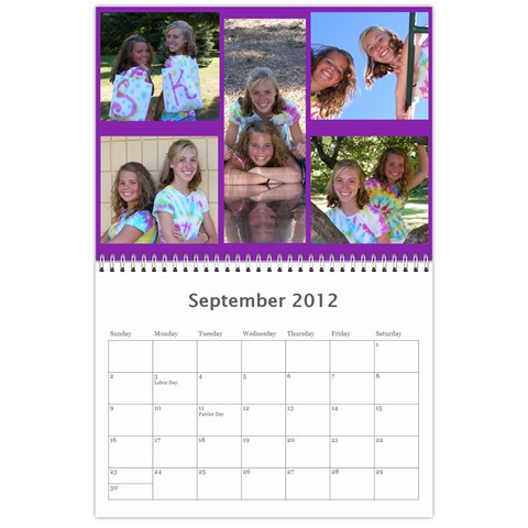 Calender (the Girls) By Sierra Sep 2012