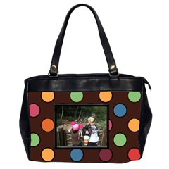 Colorful World Handbag Large Canvas - Oversize Office Handbag (2 Sides)