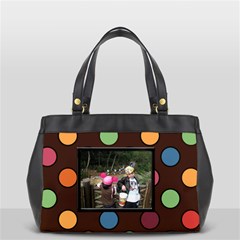 Colorful World Handbag Large Canvas - Oversize Office Handbag (2 Sides)