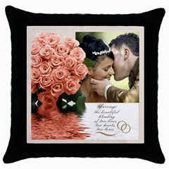 Apricot Wedding throw Pillow - Throw Pillow Case (Black)