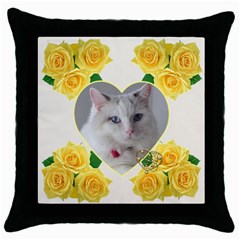 Lemon Hearts - Throw Pillow Case (Black)