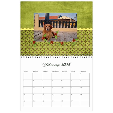 Floral 2025 Calendar Feb 2025